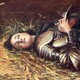 A medieval knight sleeping