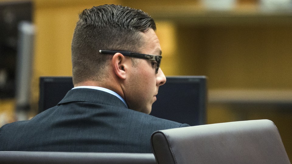 Police Officer Philip Brailsford in Maricopa County Superior Court during a hearing