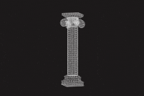 a digital wireframe of a column