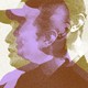 Collage of overlapping, translucent profile images of Elon Musk in shades of purple, gray, and yellow
