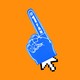 A foam hand over a mouse cursor