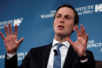 The White House senior adviser Jared Kushner speaks during a discussion titled "Inside the Trump Administration's Middle East Peace Effort" on May 2, 2019