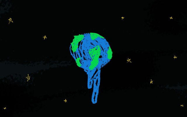 And illustration of the earth melting