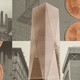 A photo collage of skyscrapers in Dubai and copper-colored coins