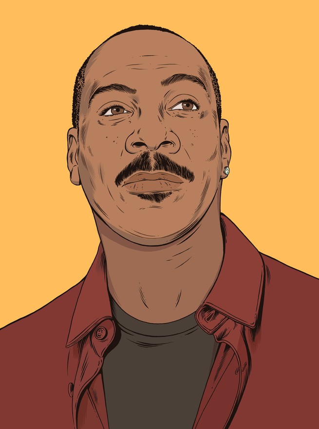 illustrated portrait of Eddie Murphy