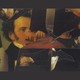 a collage of fragments of a painting of Schubert