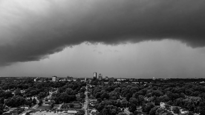 A photo of a tornado hitting the South and Midwest