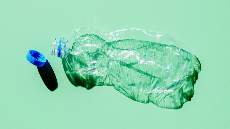 A plastic bottle