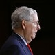 A profile view of Senate Majority Leader Mitch McConnell
