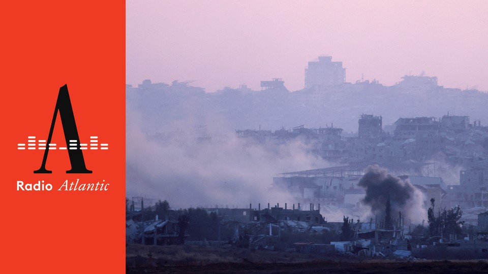 Image of smoke billowing over the Gaza strip