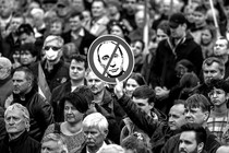 An anti-Putin rally in Budapest, Hungary