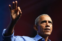 Barack Obama at a rally in Philadelphia