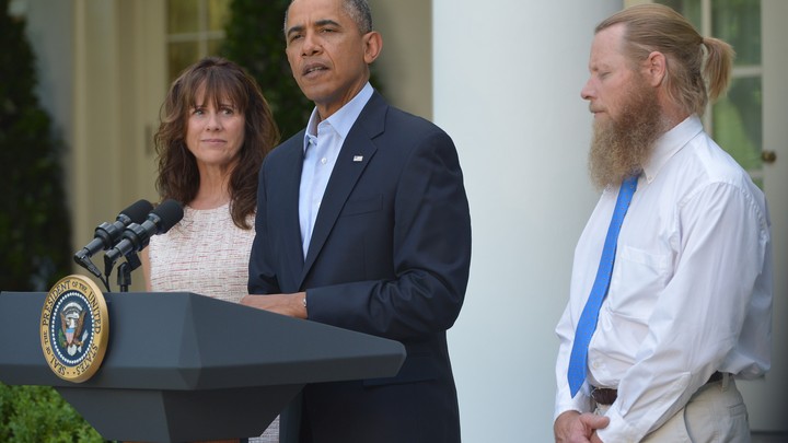 Obama Standing Next To Pow S Parents Praises The Return Of Missing Soldier The Atlantic