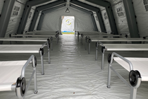 Inside a newly erected field hospital in Manhattan's Central Park, March 30, 2020