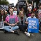 A protest supporting trans youth