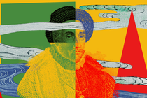 A photo collage based on an image of Montaigne