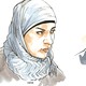 Sketches of a Syrian woman and a Syrian man