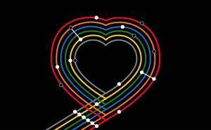 A heart made out of schematic subway lines