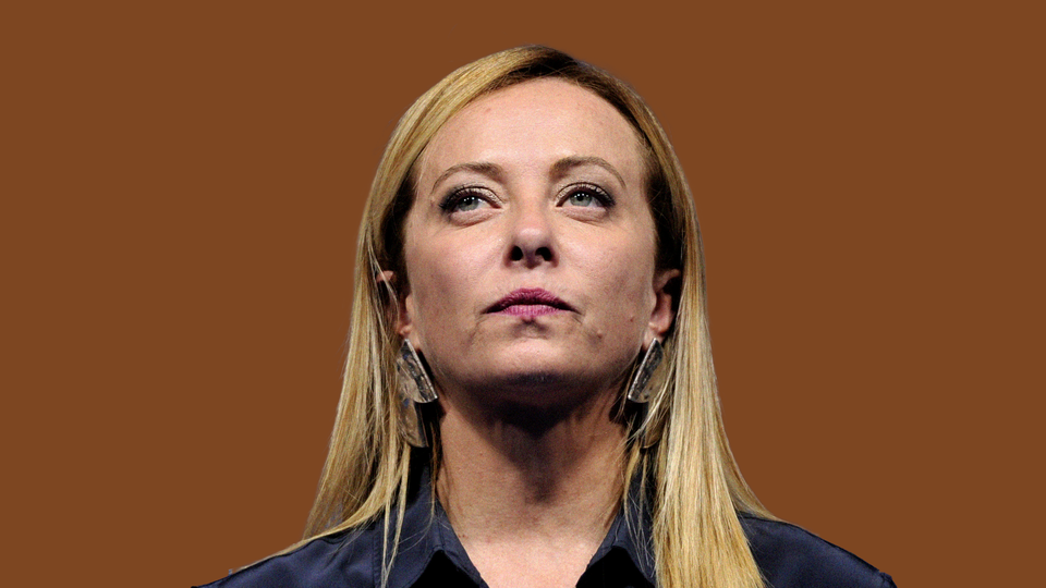 A portrait of Italian politician Giorgia Meloni
