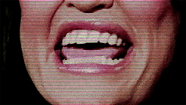 illustration of a pixelated open mouth