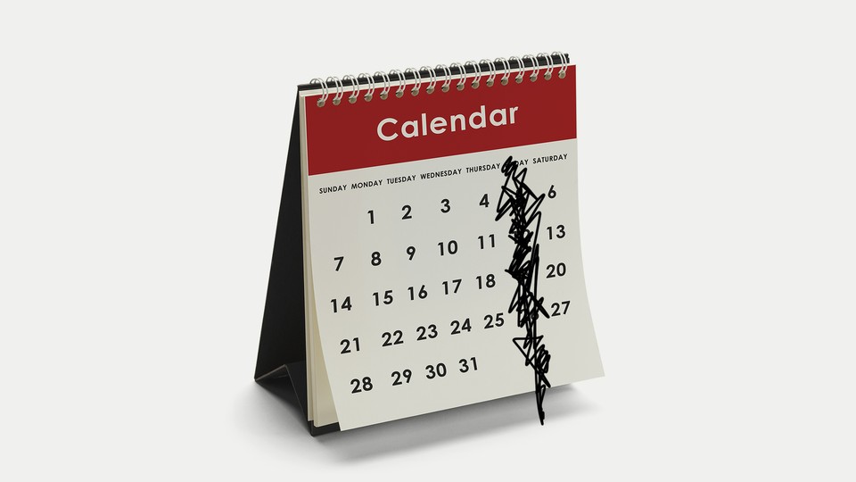 An illustration of a calendar with Fridays crossed out.