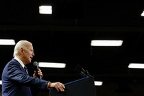 A photo of President Joe Biden speaking