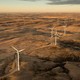 Wind turbines rise from the prairie south of Minot, North Dakota, in this 2013 photo.
