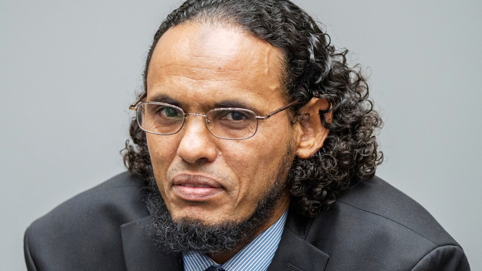 Ahmad al-Faqi al-Mahdi appears at the International Criminal Court in The Hague on August 22.