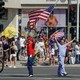 Protesters in Huntington Beach.