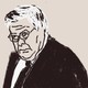 Charcoal portrait of Bill Barr.
