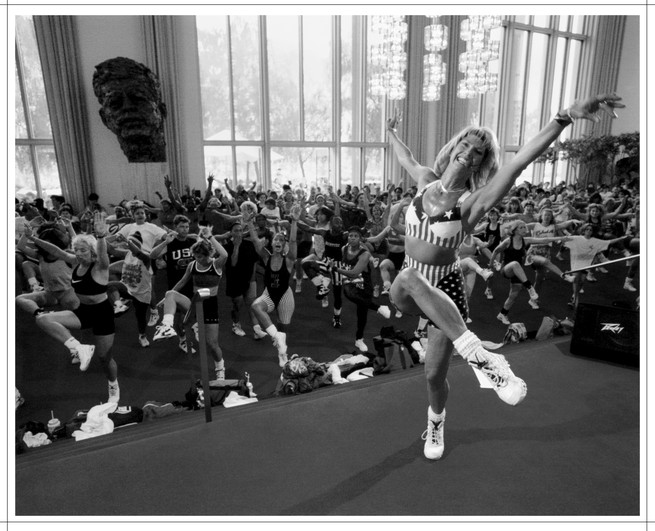 80s jazzercise instructor gets crazy during his workout class. Wait fo