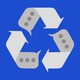 A recycle logo with iMessage typing dots