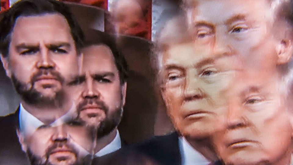 Collage of Vance and Trump