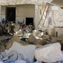 A picture taken on April 4, 2017 shows destruction at a hospital in Khan Sheikhun, a rebel-held town in the northwestern Syrian Idlib province, following a suspected toxic gas attack.