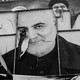 A broken picture of Iranian General Qassem Soleimani