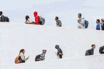 Line of disappearing migrants