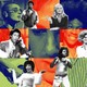 colorful grid of "Saturday Night Live" actors and musicians