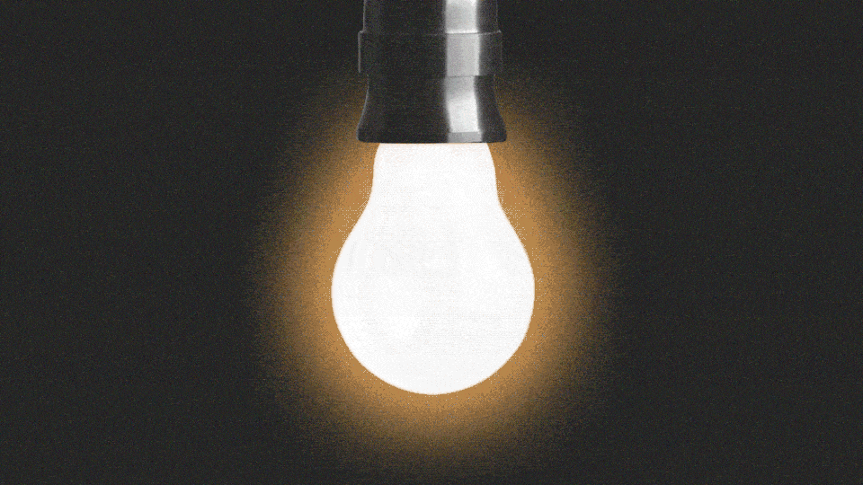 A lightbulb flickering off