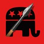 An arrow appearing from a GOP elephant icon.