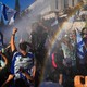 A photo showing demonstrators in Israel.