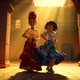 Dolores and Mirabel dancing in 'Encanto'