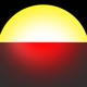 Illustration showing red light radiating from the yellow point in the Australian flag for Indigenous recognition