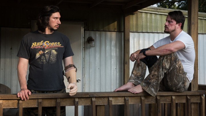 Adam Driver and Channing Tatum in a scene from Steven Soderbergh's 'Logan Lucky'