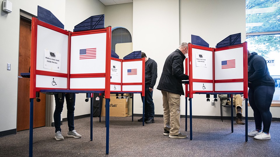 Virginia voters at a polling station