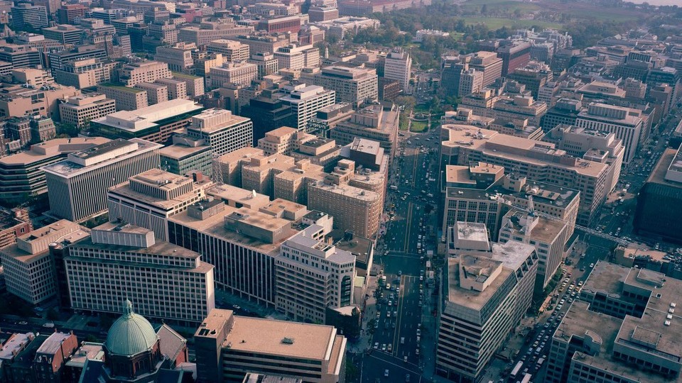 Panorama aerial view of Washington, D.C.