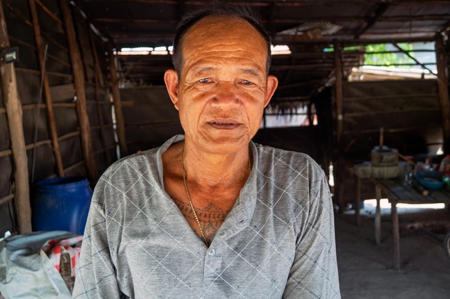 Sarun Khoun, Dauk’s 67-year-old grandfather, remembers being exposed to powder that caused his eyes to burn. 