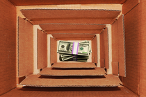 Box of money inside another box, inside another box, inside another box