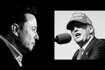 Photo composite showing Elon Musk and Donald Trump