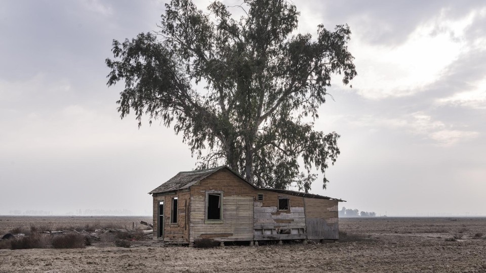 A 2013 photograph of Weedpatch Camp, a "rescue camp" for distressed migrant workers, whom some disparagingly called "Okies," who had fled Dust Bowl conditions in the Great Plains