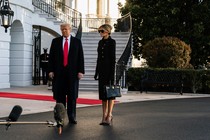 Former President Donald Trump and the former first lady Melania Trump leave the White House for the final time.